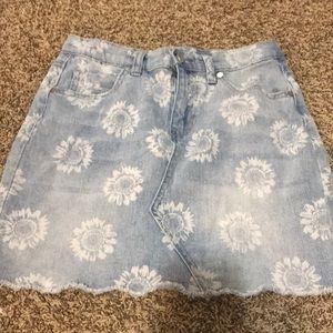 Rue 21 Sunflower Denim Skirt